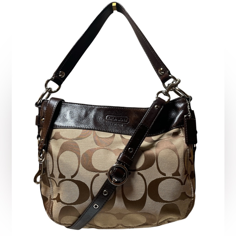 Coach Large Zoe Hobo Bag in Signature Jacquard WITH Crossbody Strap EUC ๐คฉ - Picture 3 of 17